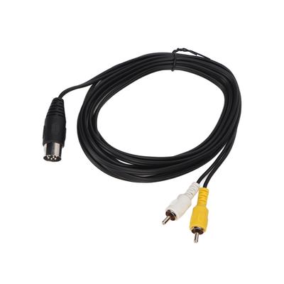 כבל DIN 8 פינים ל-2 RCA כבל ממיר מקצועי DIN 8 פינים זכר ל-2 RCA זכר לציוד שמע ישן 9.8 רגל