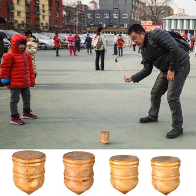 1 Set hölzernes Kreiselspielzeug mit Peitschenseil für Kinder, Teenager, Erwachsene, Stil, manuelles Auspeitschen