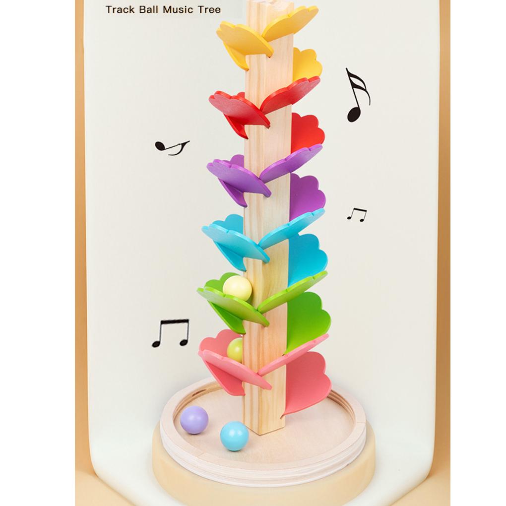 Bunter musikalischer Baum Klangbaum Ball Drop Spielzeug für Kinder Holz Ball Drop Musikalischer Baum Spielzeug