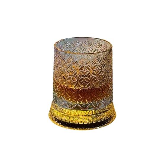 Drehbares Whiskey-Glas Vatertagsgeschenk, Drehend mit LED-Licht, 260ml Geprägter Becher für Weinliebhaber Papa, Vatertagsgeschenk, Eiswürfelfreundlich