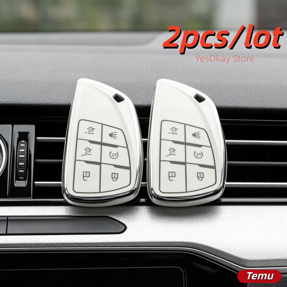 2Pcs Car Key Case Covers For Buick Envision S Plus Avenir For Chevrolet Tahoe Suburban For Gmc Yukon