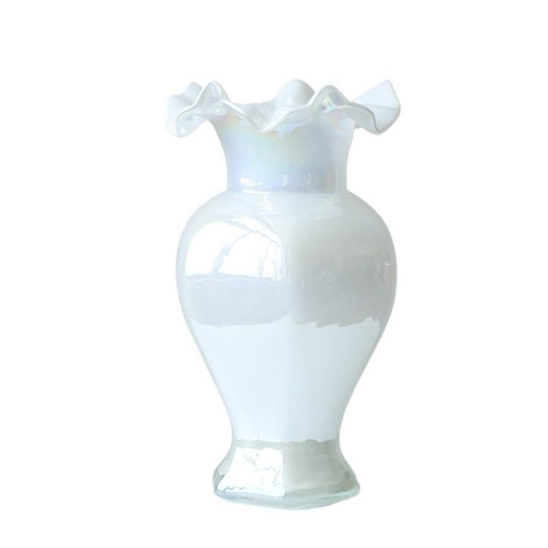 Glass Flower Vase Luxury Aesthetic Flowers Vase Modern Colorful Creative Vases Ornaments Living Room Decorative Accessories