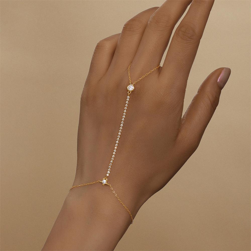 CANNER European American Style Eight-Pointed Star Zircon Bracelet S925 Silver Personality Simple Versatile Bracelet