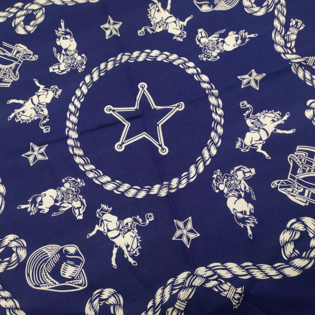 Trifong Bandana Navy Cotton 100% Adult Handkerchief Stylish Unisex Bullfighting Pattern 55cm x 55cm