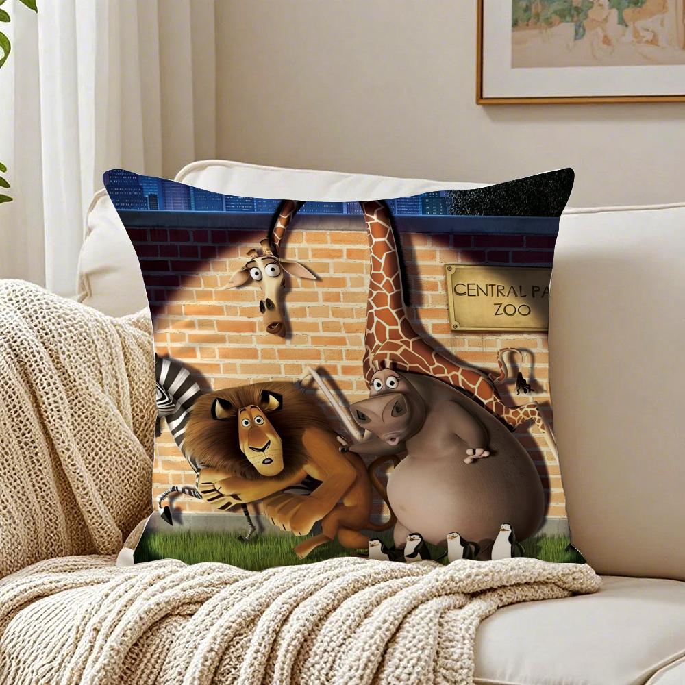 Funny American Movie MMadagascar Cushion Cover Pillowcase Antidustmite living Room Sofa Decor Cushion Room