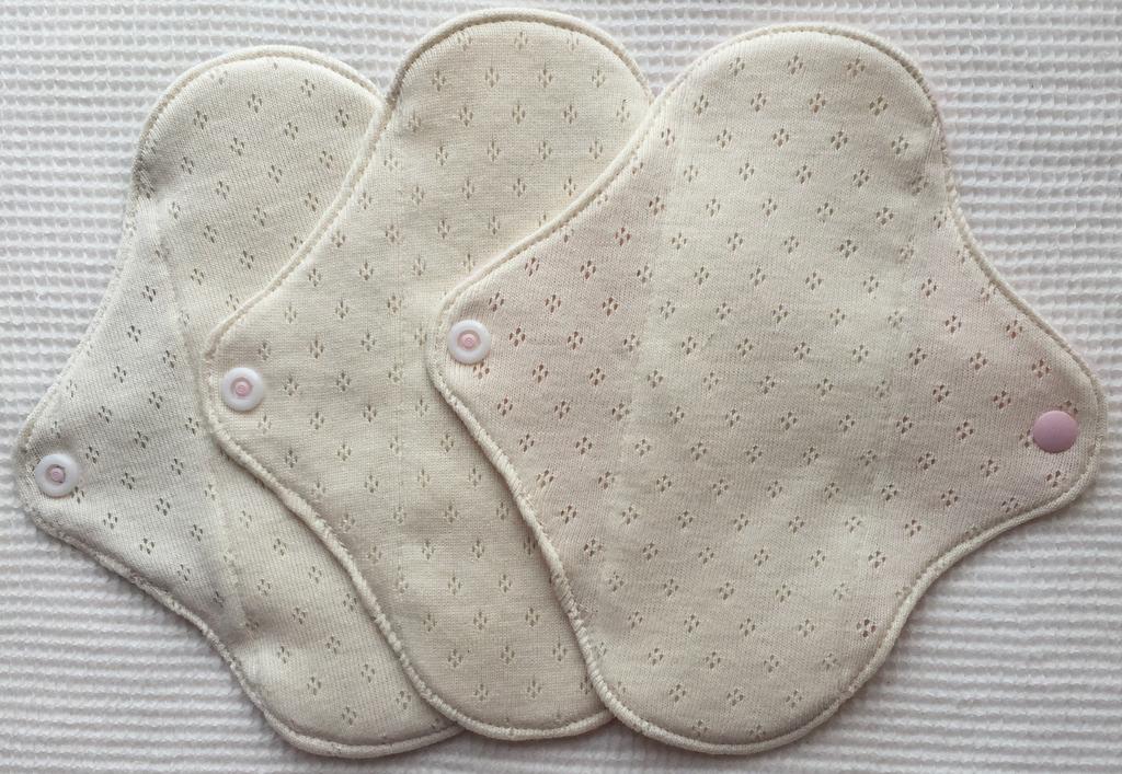Sweet Cotton Cloth Sanitary Organic Knit Liners Pads, (Leela Set) 3-Pack