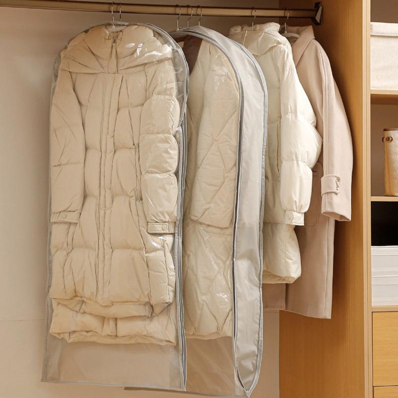 Wardrobe Organizer Bags for Down Jackets Hanging Storage Dust Cover Breathable Moisture Proof for Home Use