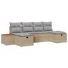 VidaXL Ensemble de canapés de jardin 6 pièces avec coussins beige rattan poly 3359652