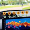 Car Interior Decor for Teen Girls Sunflower Dashboard Decor, Resin Wobble Flower Ornament with Non Cute Slip Adhesive, Shaking Rearview Mirror Office