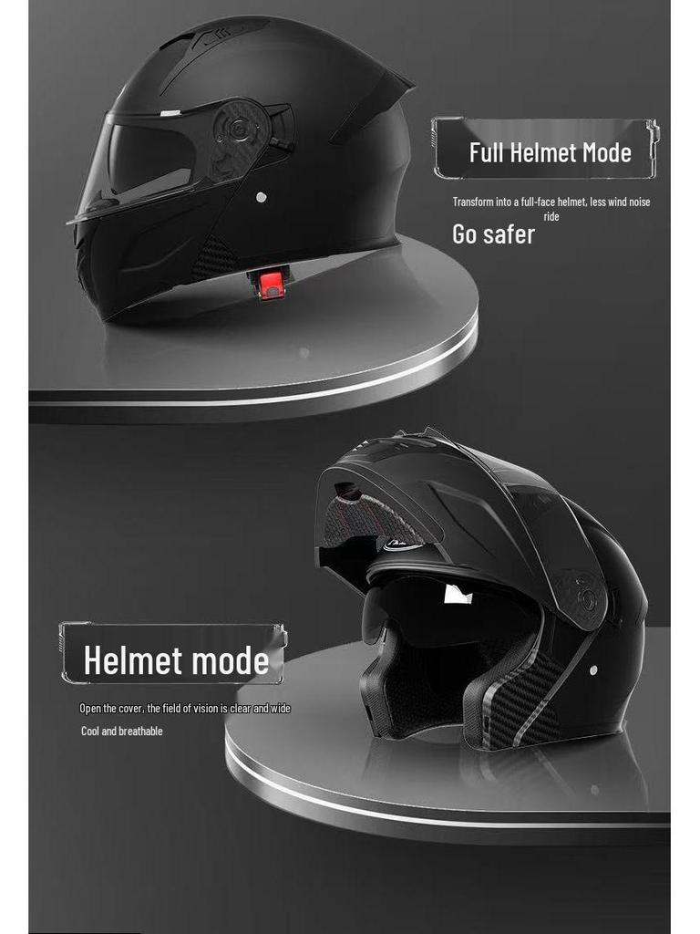 3C Certified Flip-up Motorcycle Helmet for All-Season Use, Unisex, and Universal Fit for Electric Vehicles.