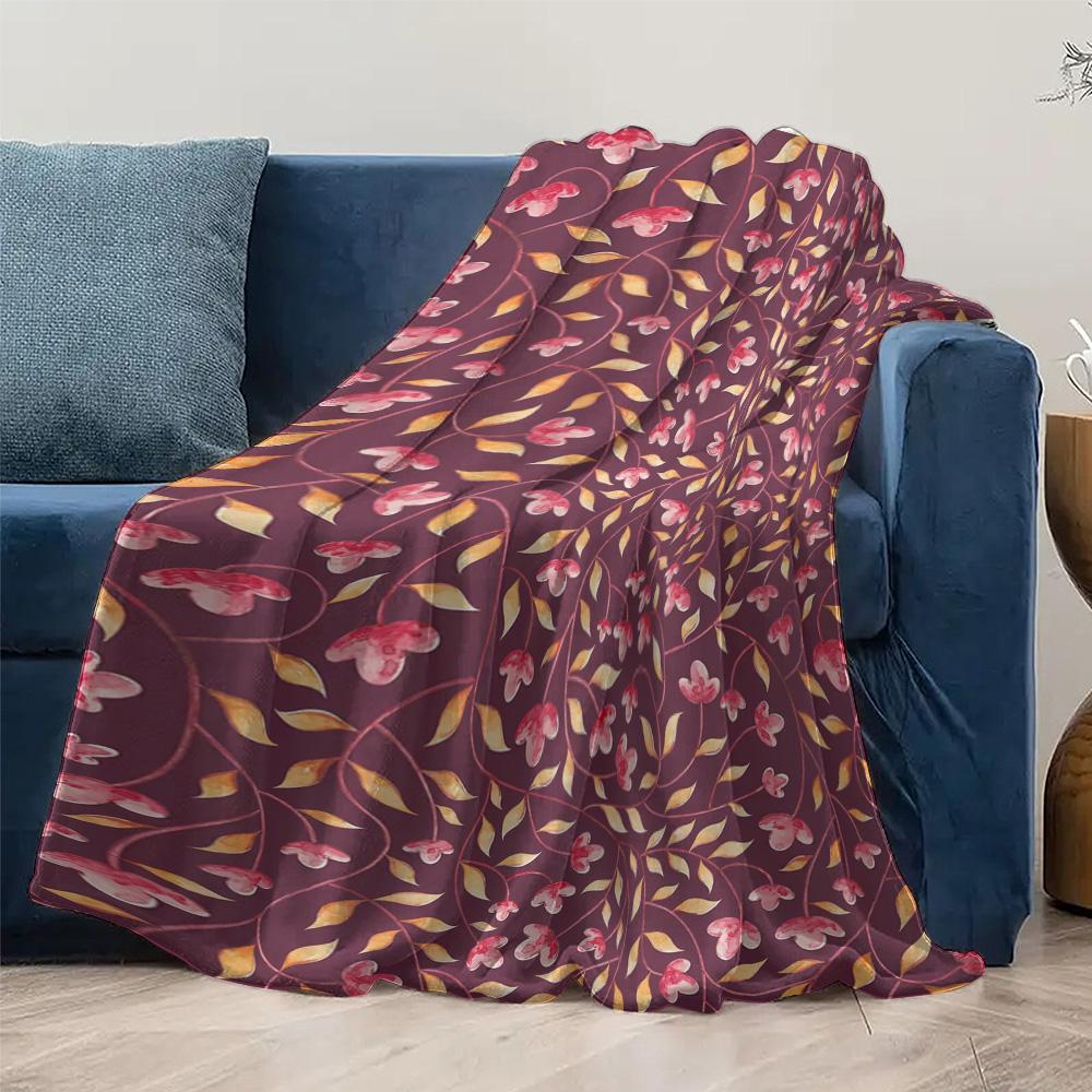 Soft Cozy Watercolor Floral Fleece Blanket Throw for Women Girls Sofa Bed Decoration Gift