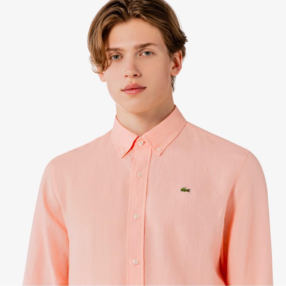 Lacoste Men's Solid Linen Shirt CH769E-56GUI2