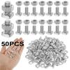 50 Stück Gewächshaus Reparaturset Aluminium Silber Farbe Schraubenmuttern Set Abnehmbar Anti-Verformung Langlebig Schraubenmuttern Set Garten Zubehör
