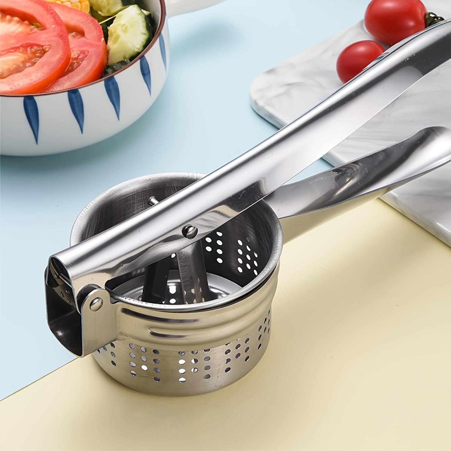 1PC 2 in 1 Stainless Steel Potato and Lemon Press - Multifunctional Manual Juicer and Vegetable Crusher