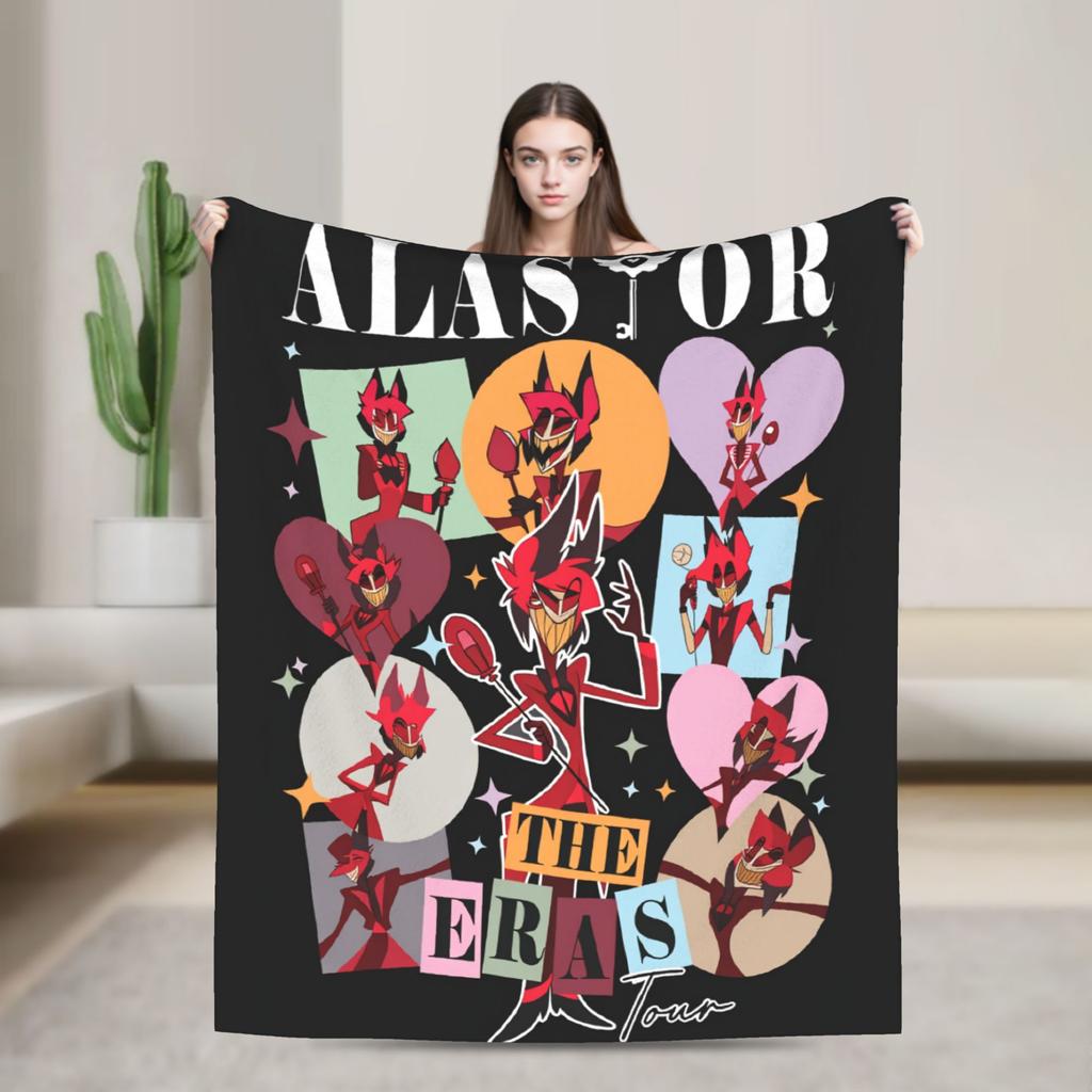 Hazbins Hotels Coperta Peluche Lucifer Biancheria da Letto in Flanella per Studenti Coperte per Arredo Casa Calde Qualità Personalizzata Copriletto Compleanno