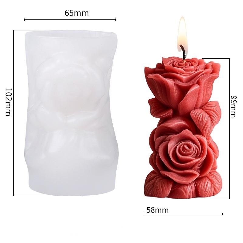 Růžový sloup Aromasvíčka Silikonová forma DIY Ručně vyráběný Dárek Silikonová forma pro Aroma difuzér