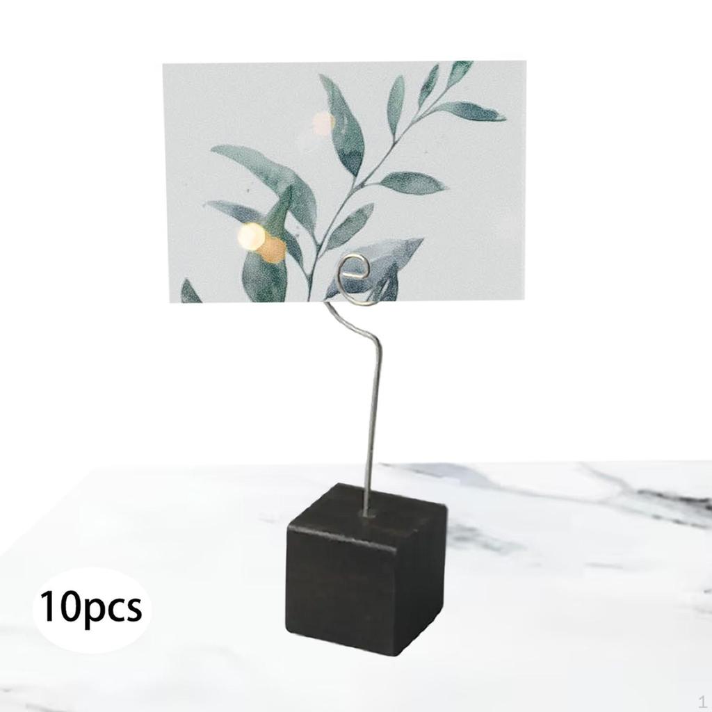 10 Stück Tischbildklemmen mit Holzfuß für Abschlussfeier und Essen