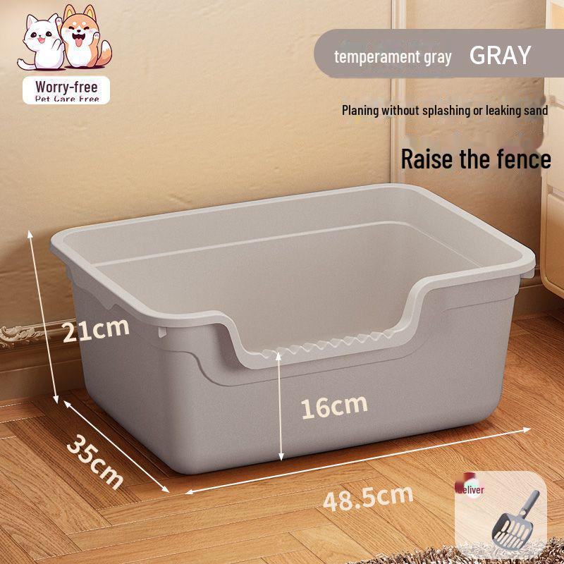 Thickened Semi-Enclosed Oversized Splash-Proof Cat Litter Box