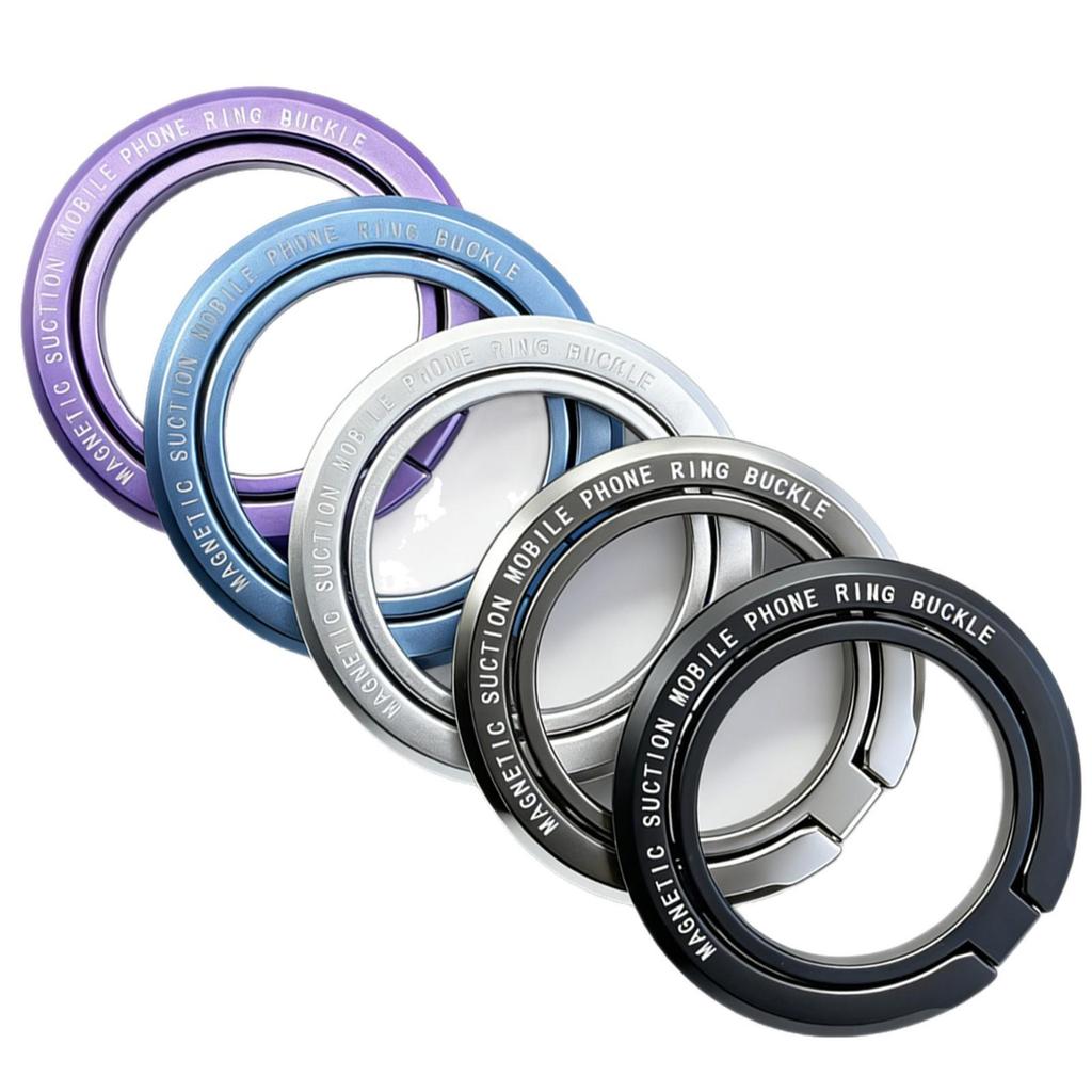 Ultra-Thin Zinc Alloy Magnetic Phone Ring Holder - Foldable, Portable, MagSafe-Compatible