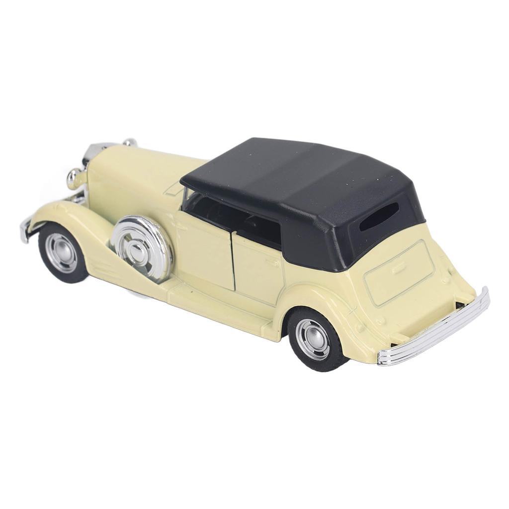 1:32 Classic Car Model Alloy Vintage Toy Open Doors Model Antique Pullback Car Toy Beige