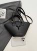 Fashionable leather ladies' handbag - exquisite classic design, highly popular, with elegant French-style lining, essential for daily commutes, retro
