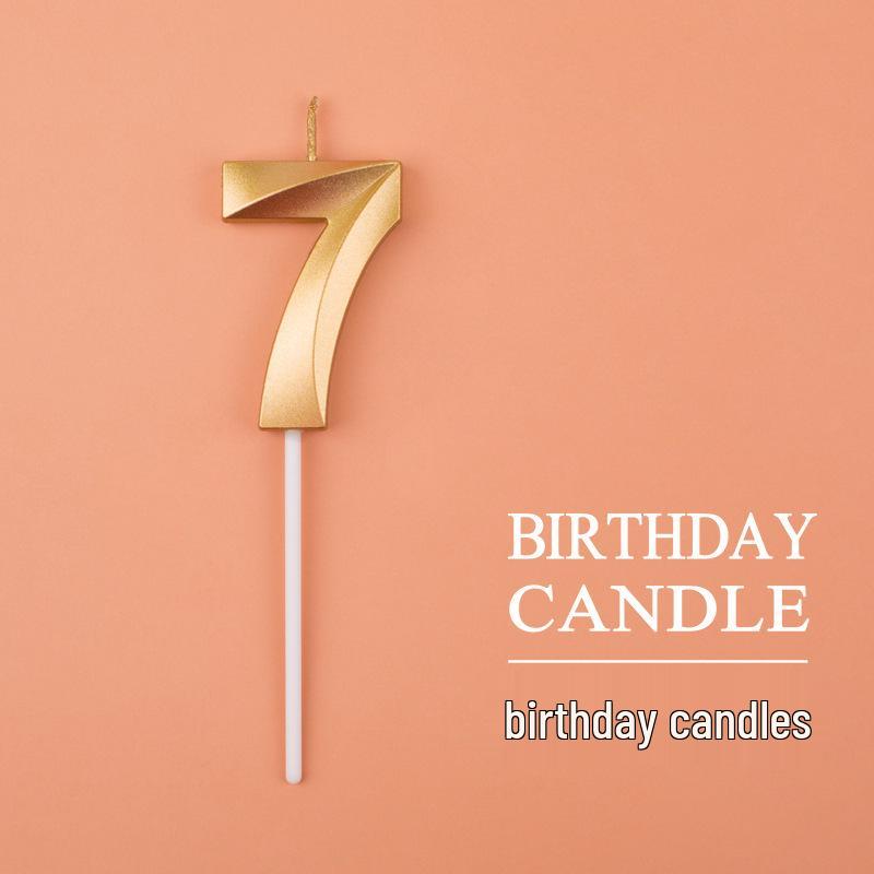 Gold and Silver Number Candles for Birthday Cakes - Pink Exquisite Design
