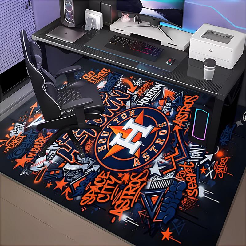 Houston Basketball Graffiti Art Rug Office Carpet Non-Slip Mat, Chair Rug Floor Covering for Gaming, Bedroom, Living Room,Home Decor Christmas Gift