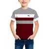 Trendy Children's Short-sleeved T-shirt with Stripes and Numbers Kids' Top
