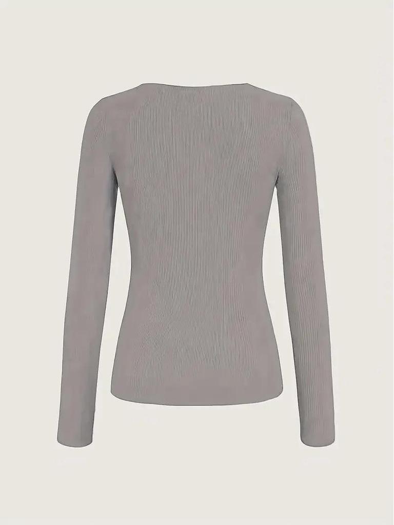 Elegant V-Neck Long-Sleeve Chain Women's Autumn/Winter Casual Top