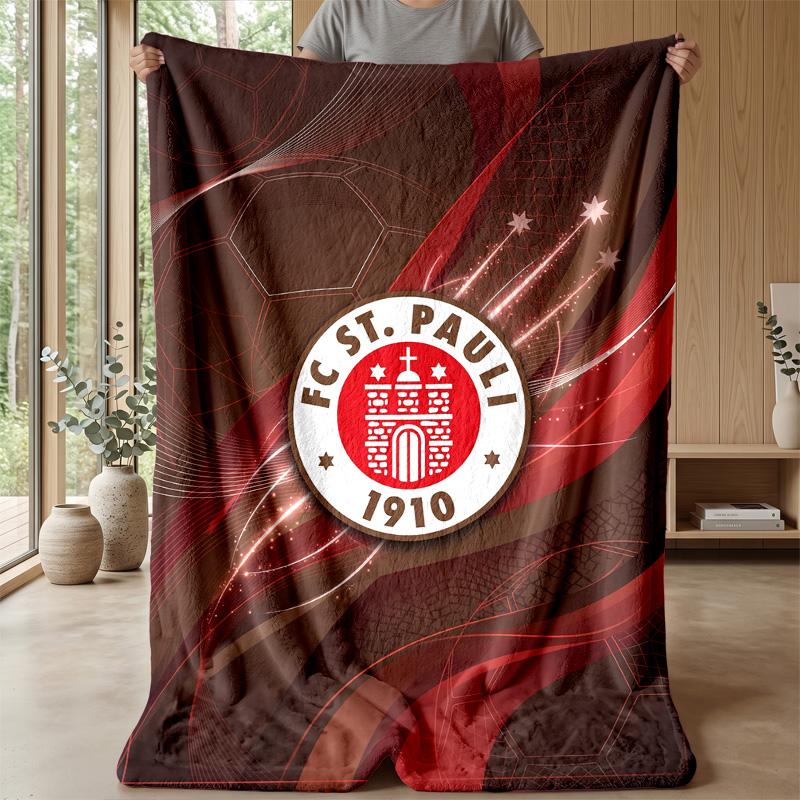 Fulham Fußball Druck Flanell Decke, Weiche Warme Leichte Überwurfdecke für Sofa Bett Camping