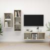 3 Piece TV Cabinet Set In Sonoma Oak Effect Engineered Wood