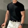 Mens Solid Color American Style Casual Fitness Quick Dry Short Sleeve Base T Shirt