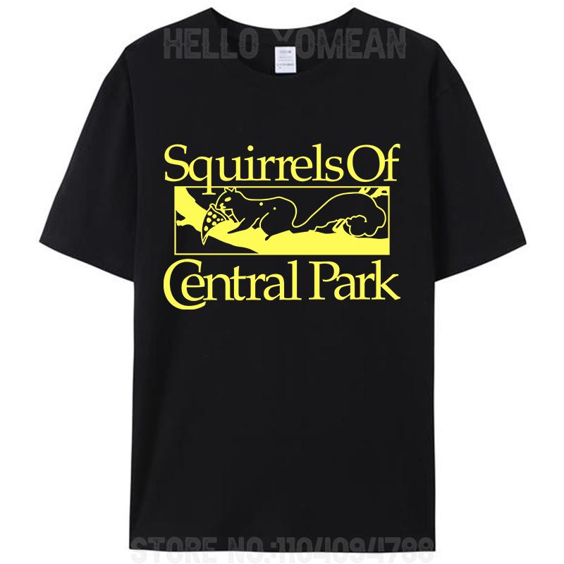 Squirrels Of Central Park Funny Squirrels Eat Pizza Unisex T-Shirt Cotton Round Neck Tees Shirts Graphic Y2k Classic Tops