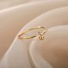 Zircon Round Bead Rings For Women Stainless Steel Geometric Adjustable Ring Femme Wedding Engagement Jewelry Gift