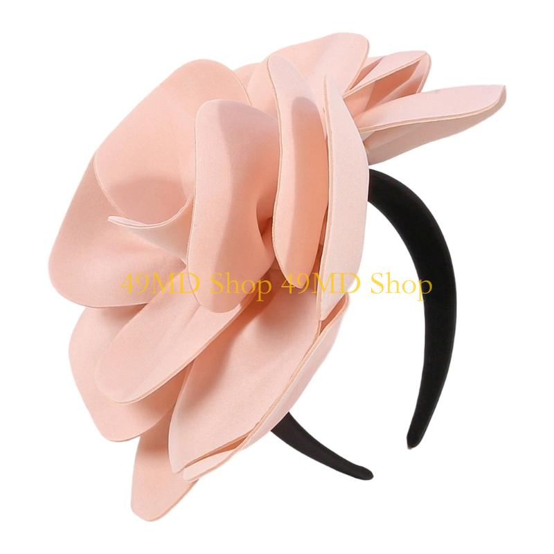 49MD Fabric Flower Headbands Bold Evening Event Hair Accessory Hairpiece Stylish Design