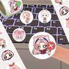 500Pcs Naruto Sakura Haruno Chibi Sticker Roll, Round Cute Pink Anime Character Decals for DIY, Laptop & Gift Decor