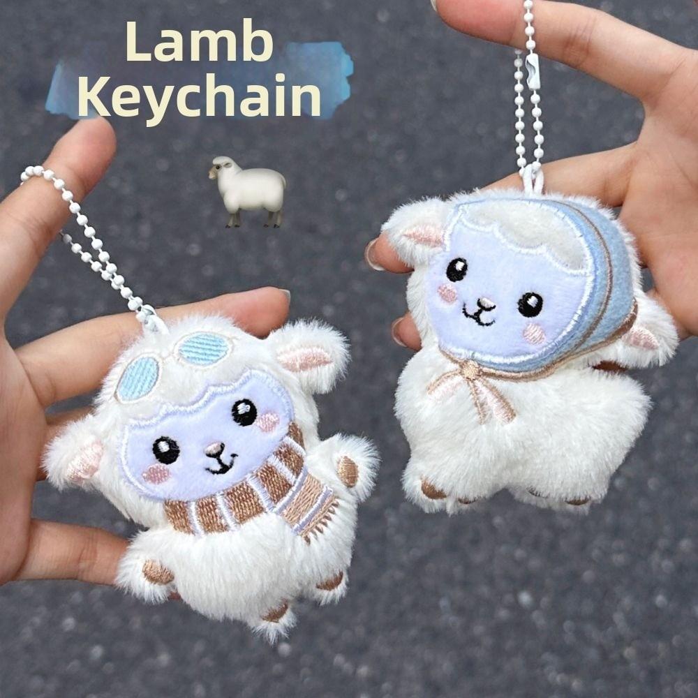 Soft Material Backpack Pendant Plush Texture Lamb Pendant Portable Lamb Keychain Gift Use