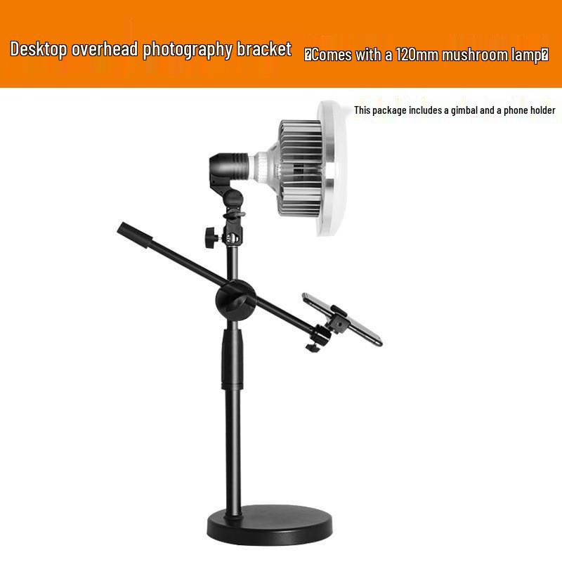 Multi-Functional Selfie Fill Light & Overhead Stand for Live Streaming and Photography