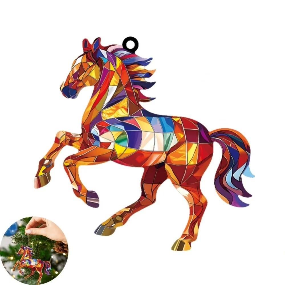 2D Flat Christmas Hanging Pendant Colorful Car Horse Pendant Bag Charms