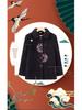Embroidered Lapel Woolen Coat for Elderly Women - Autumn/Winter, Thickened with Velvet