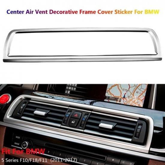 Stainless For BMW 5 Series F10 Car Center Console Air Vent Outlet AC Cover Trim