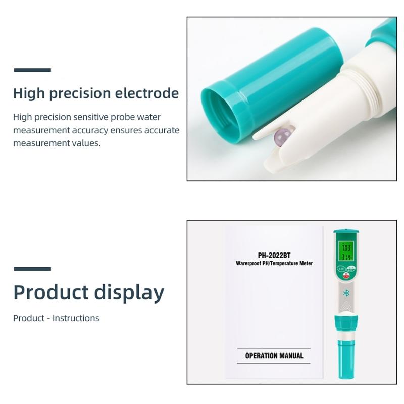 Pocket Meter Water Quality Tester for Swimming Pool Agriculture Temperature Meter 0-14PH Digital Tester Pen Portable