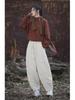 Women's Quilted Cotton-Linen Bloomers: Warm, Loose Carrot Pants for Autumn/Winter