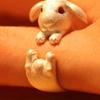 Adjustable Finger Ring Opening Punk Party Jewelry Korean Style Ring Women Rings Rabbit Animal Ring