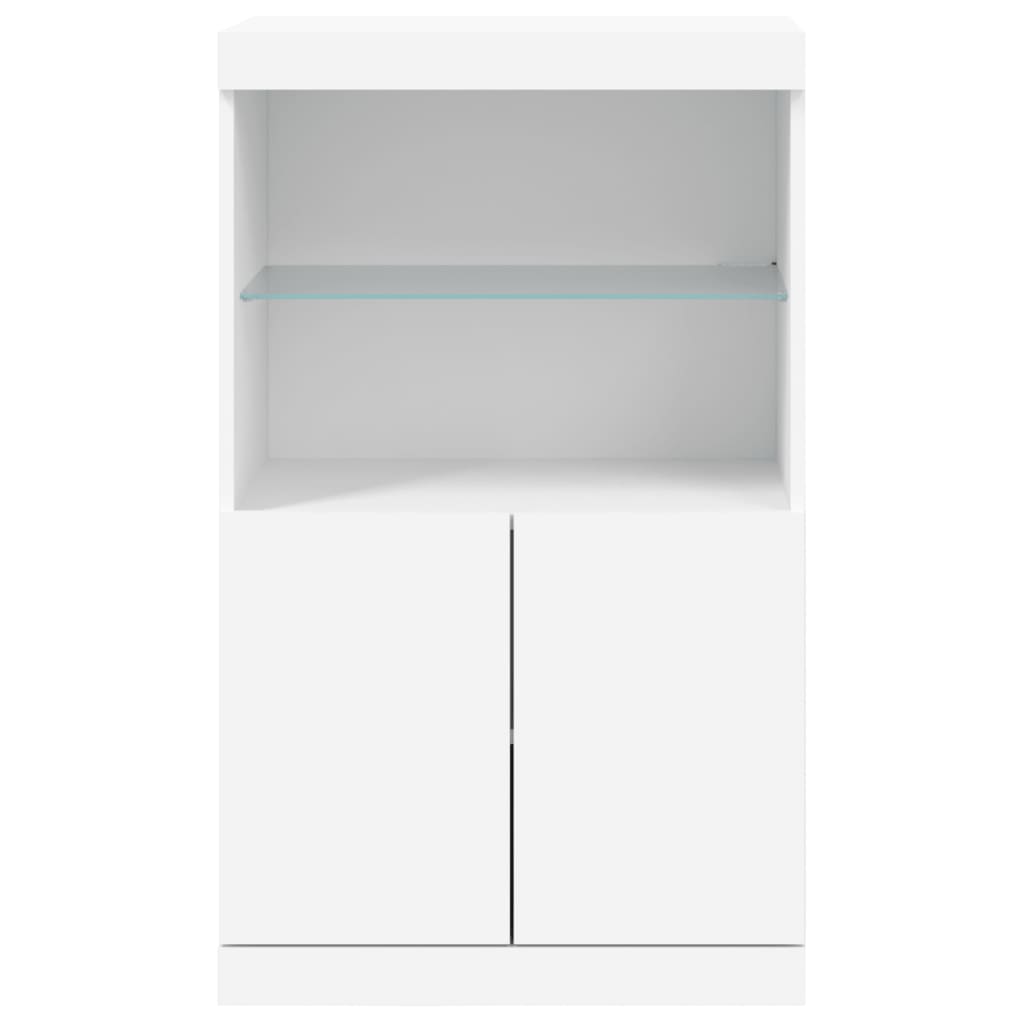 Weißes Sideboard mit LED-Beleuchtung 60,5 x 37 x 100 cm