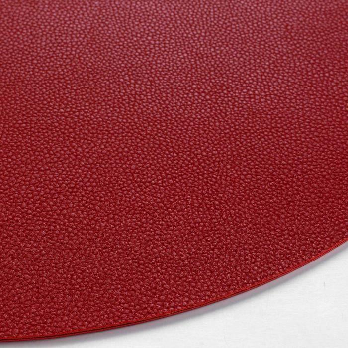 Set De Table - Grani - Rond 38 Cm - PVC - Rouge - Lavable
