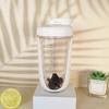 1 Conjunto Garrafa Shaker 590ml Grande Capacidade À Prova de Vazamento Resistente a Quedas Resistente ao Calor Mistura de Proteína