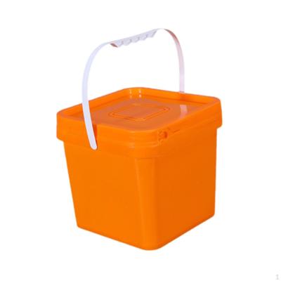 Square Bucket All Purpose Pail Large Capacity Food Storage Container with Handle and Lid for Home