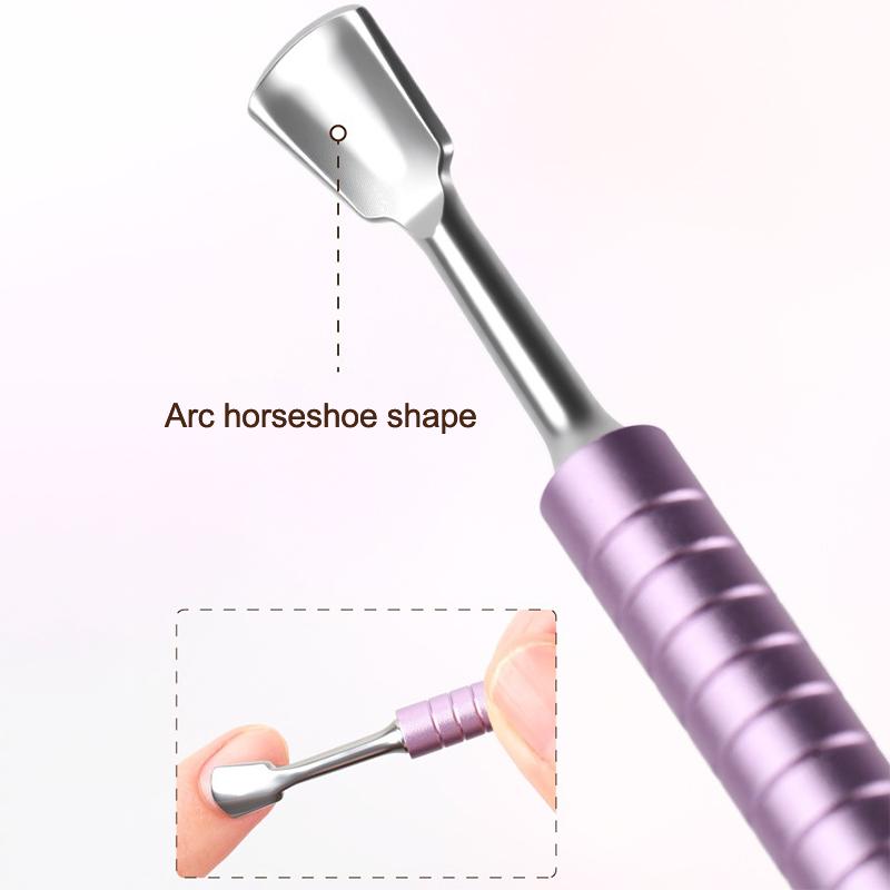 6 In 1 Nail Beveled Head Stainless Steel Cuticle Pusher Nail Art Sanding Tablet Manicure Sticks Tool For Salon Nails Accessories