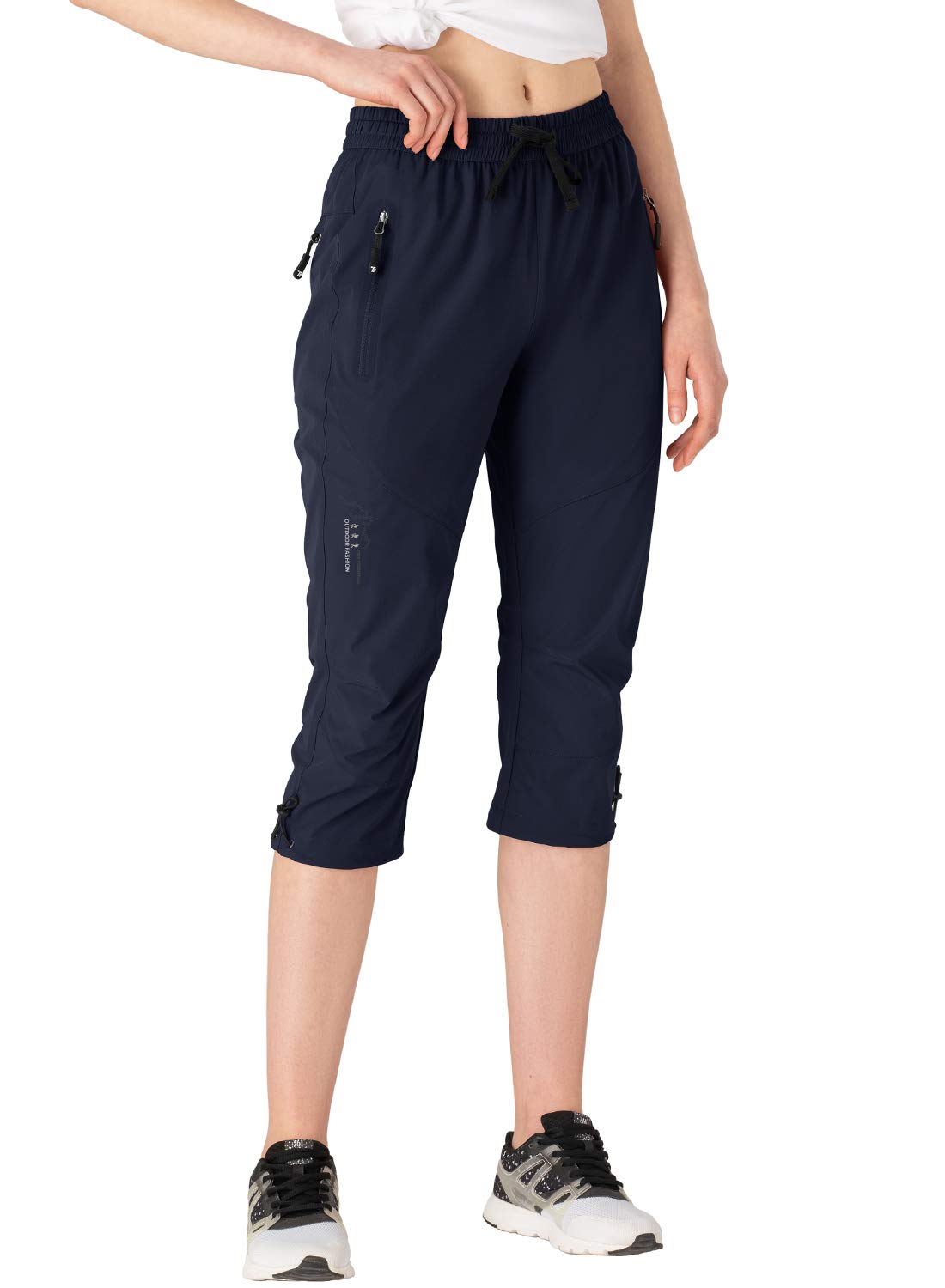 

Trekking Perfect for and Size L Women s 3/4-Length Pants, Moisture-Wicking, Quick-Drying, Below-the-Knee, 4-Way Stretch, Water-Repellent, Yoga,